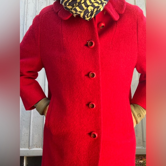 Vintage Red 1960’s Shagmoor Coat, approx size 10 - Picture 5 of 16